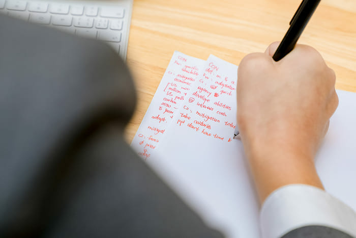 writing onto paper