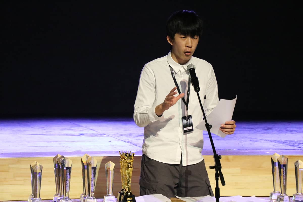 speaking on stage